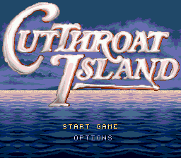 Cutthroat Island title screen for Sega Mega Drive